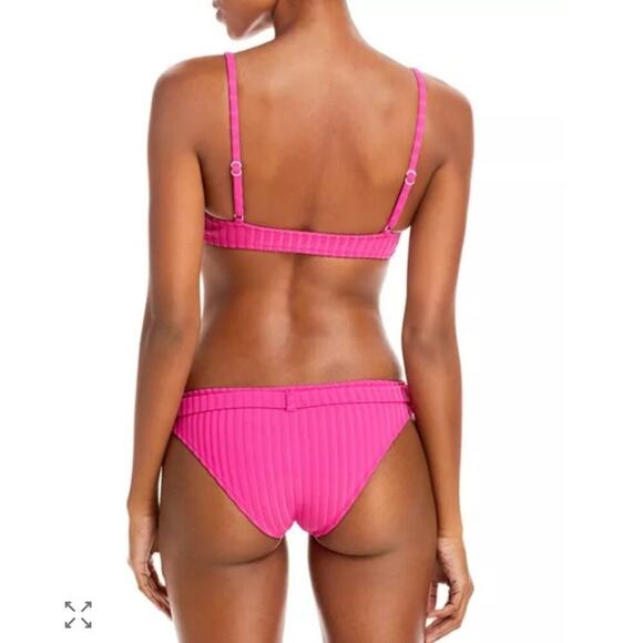 Solid & Striped NWT The Rachel Belted Ribbed Bikini in Orchid Women's Size M - Picture 12 of 12